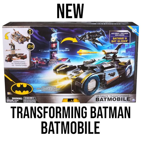 NEW DC Comics Batman Ultimate Transforming Batmobile Playset Toy Figure Glider L - Picture 1 of 16